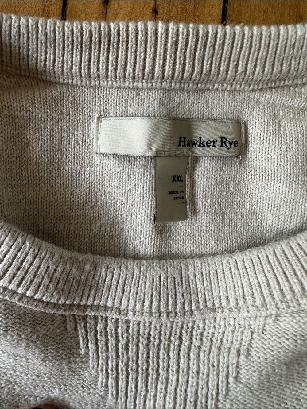 Hawker Rye Men’s Crewneck Sweater in Cream